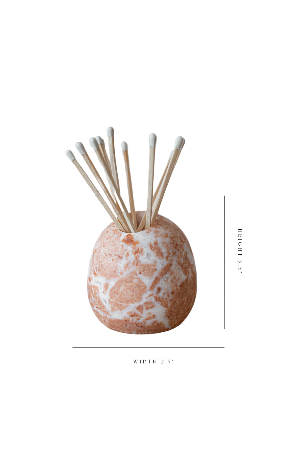 Red travertine Match Holder - Luxe B Co