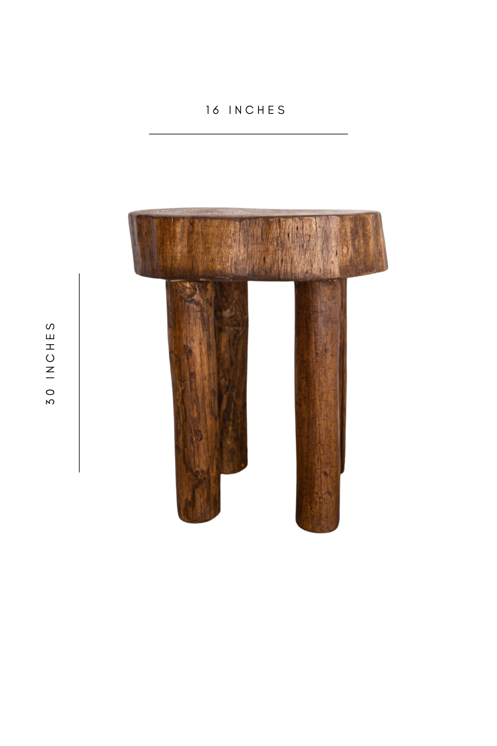 Senufo Round  Stool Bench Side Table Brown - Luxe B Co
