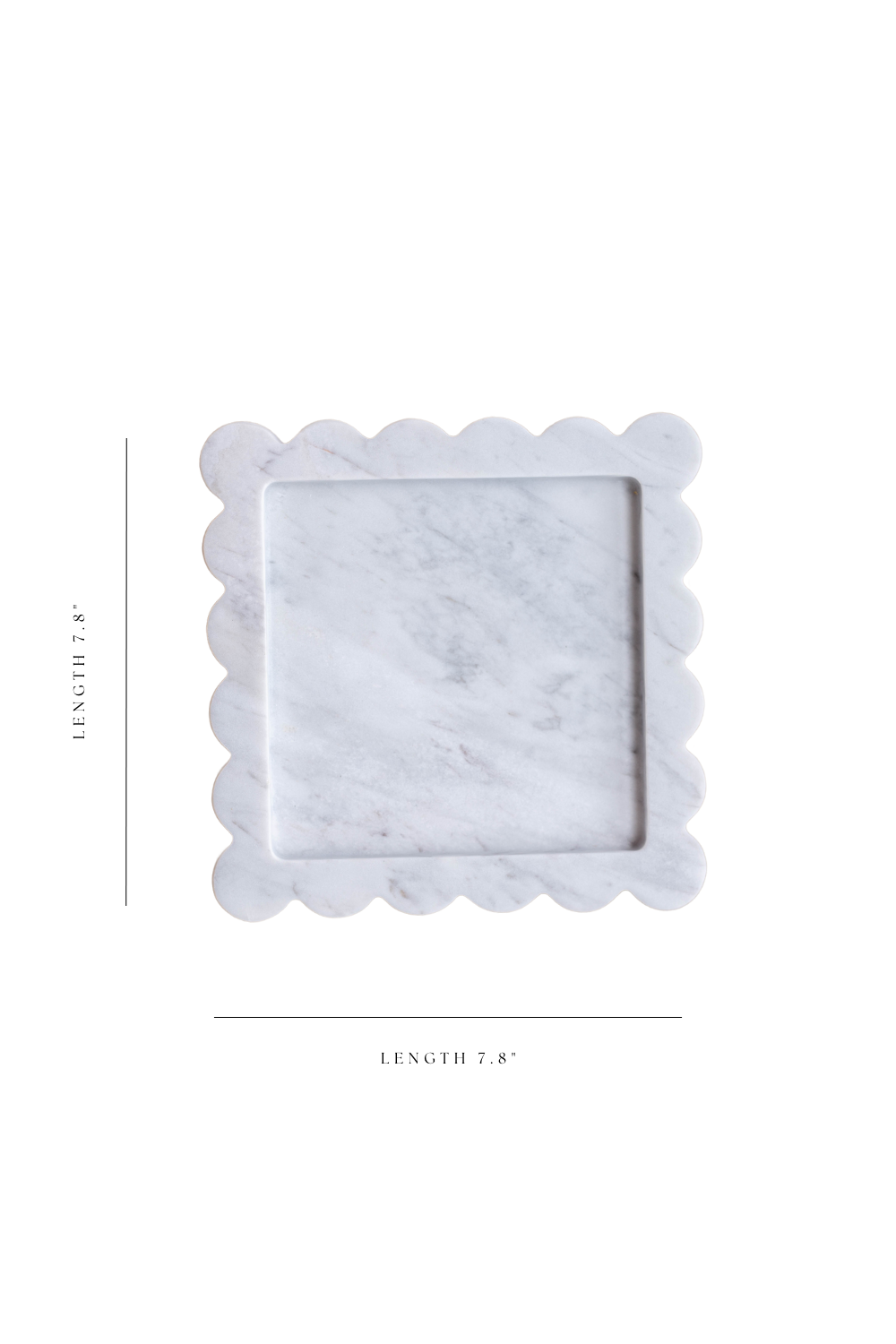 White Marble Scalloped Tray - Luxe B Co