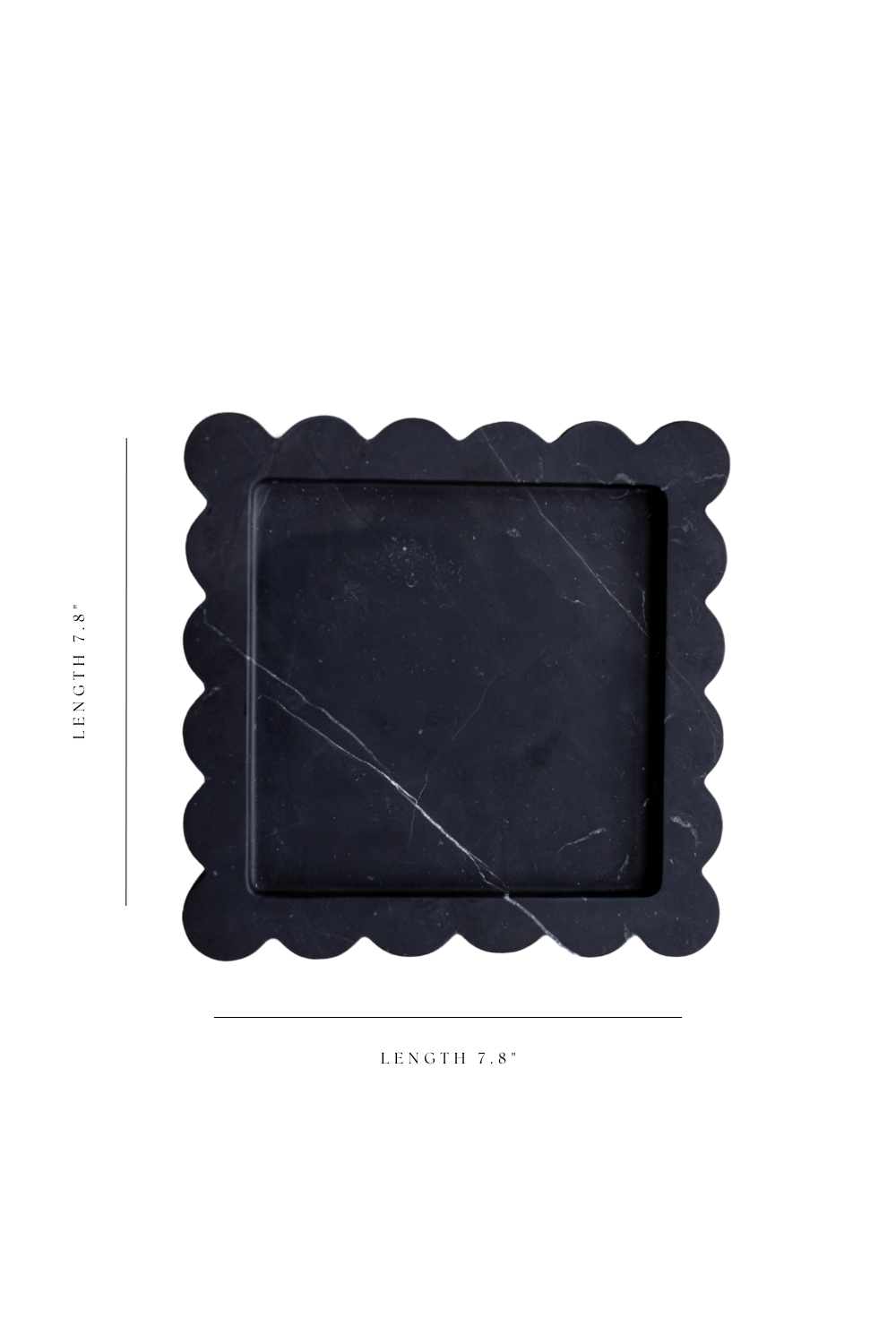 Black Marble Scalloped Tray - Luxe B Co