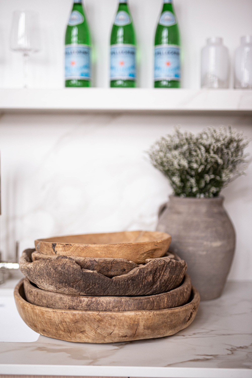 Vintage Round Wood Basins - Luxe B Co