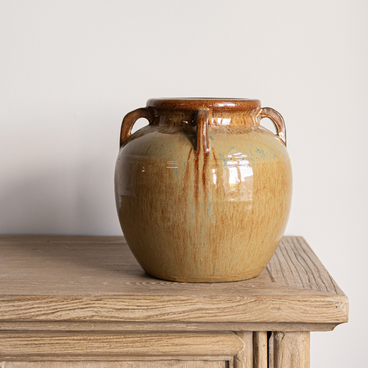 Chevalier Glazed Vase With Handles - Luxe B Co