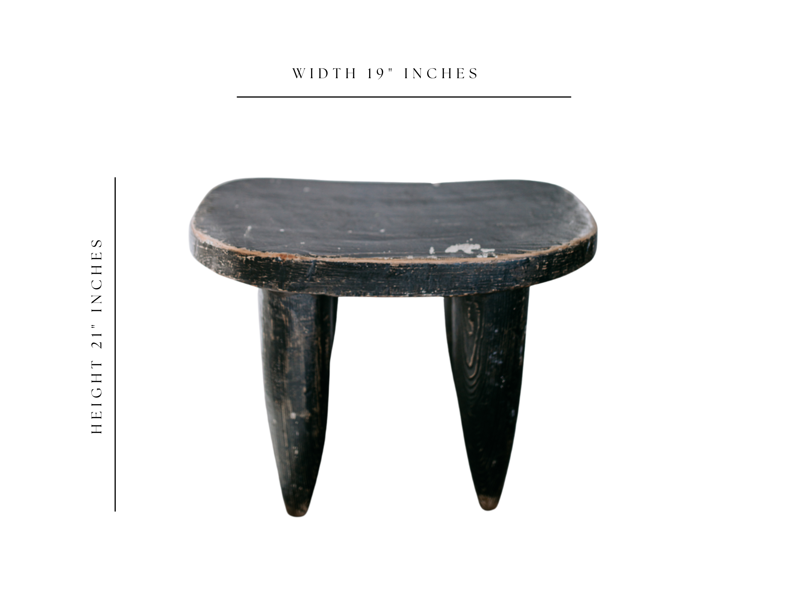 Senufo Stool Bench Black Large - Luxe B Co