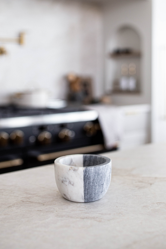 White & Grey Marble Color block Bowl | By Luxe B Co.
