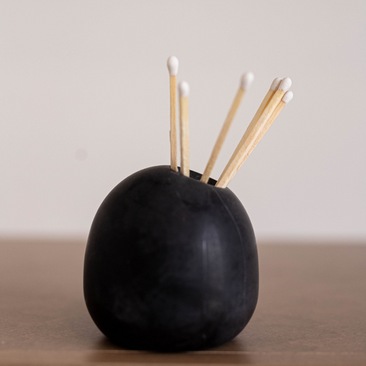 Black Marble Match Holder - Luxe B Co