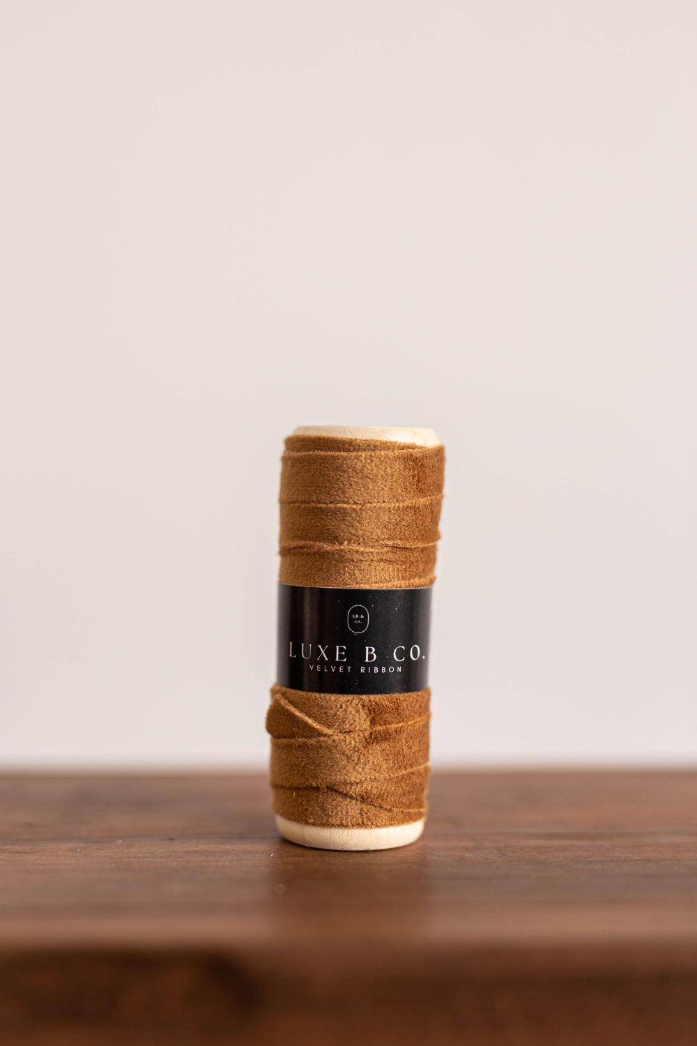 Ribbon Cognac Wood Spool - Luxe B Co