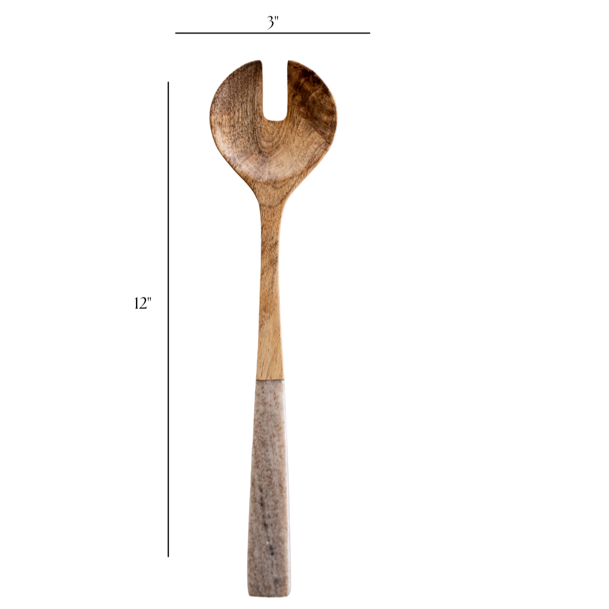 Mango Wood Serving Spoons with Marble Detailing | By Luxe B Co.
