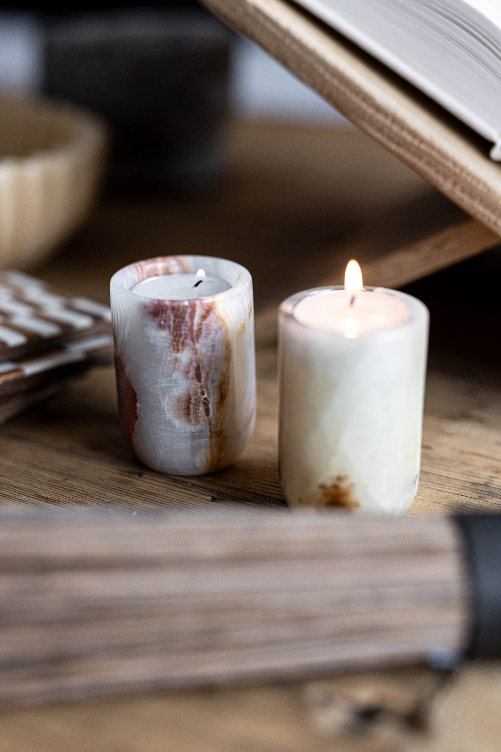 Marble Pillar Tea Light Holder By Luxe B Co.