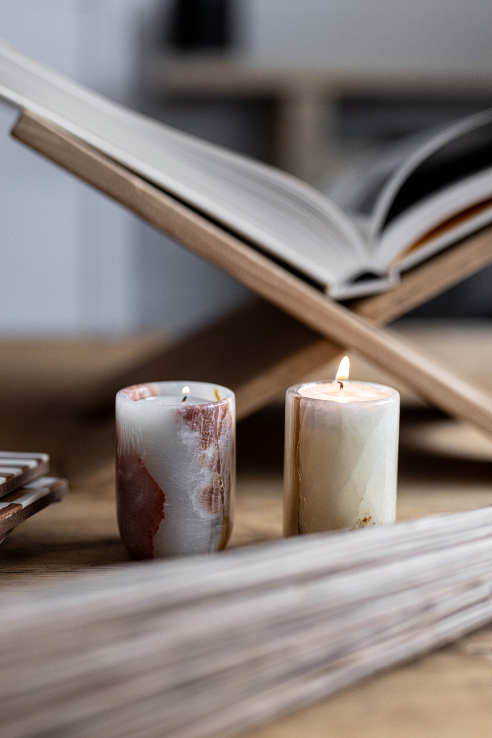 Marble Pillar Tea Light Holder | By Luxe B Co.