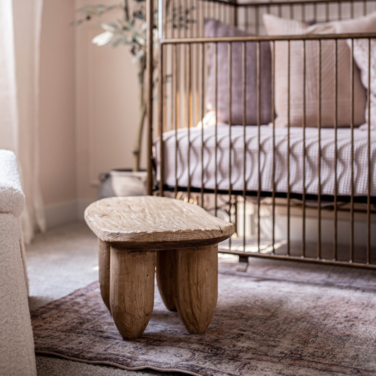 Senufo Stool Bench Natural Elm Small - Luxe B Co