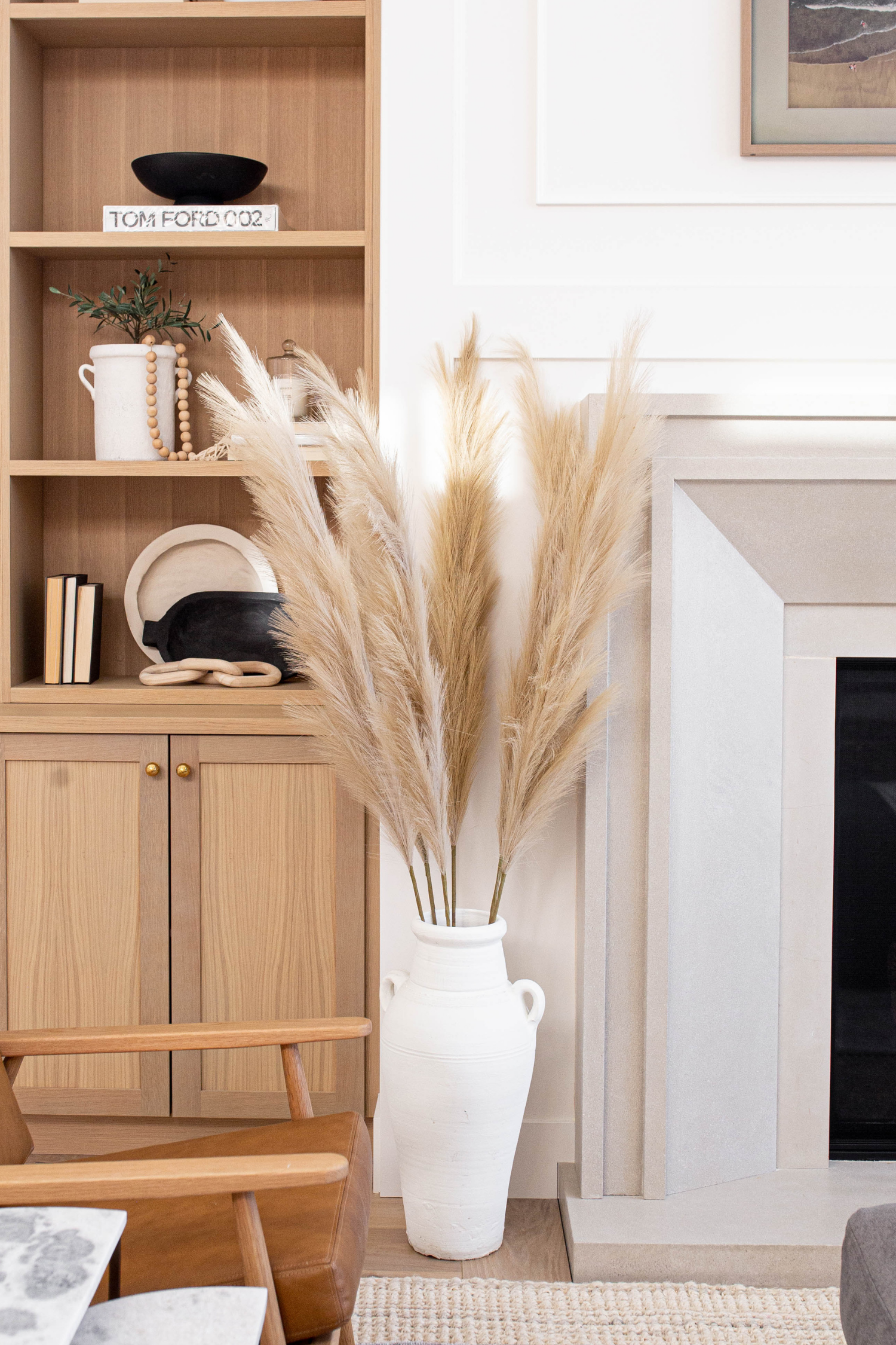 Pampas grass UVA taupe colour artificial faux - Luxe B Co