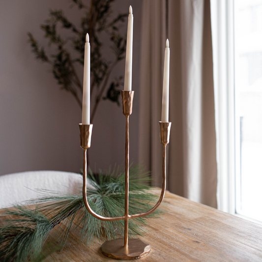 Gold 3 Arm Candelabra Large - Luxe B Co