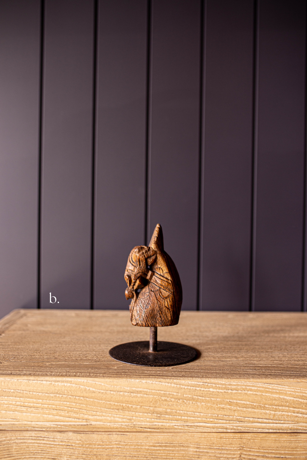 Wooden Horse With Iron Stand - Luxe B Co