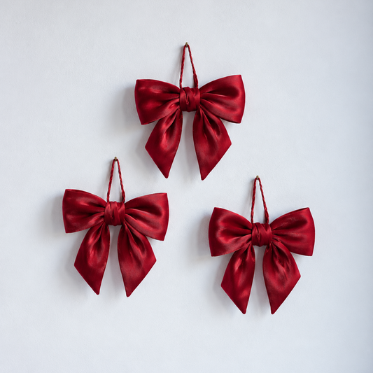 Gauze Red Bow Set