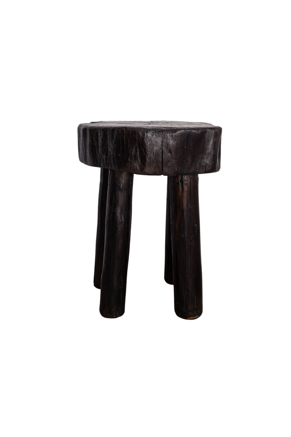 Round Senufo Stool Bench Side Table Black - Luxe B Co
