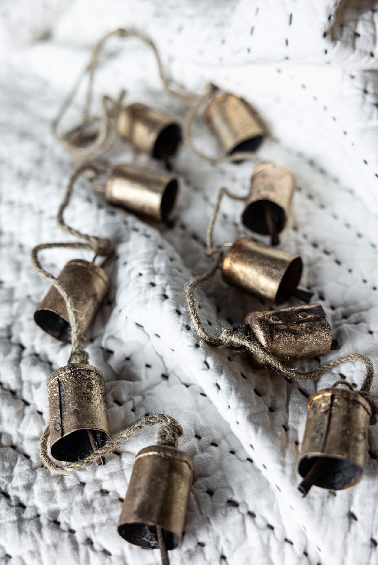Barrel Brass Vintage Inspired Bell Garland | By Luxe B Co.