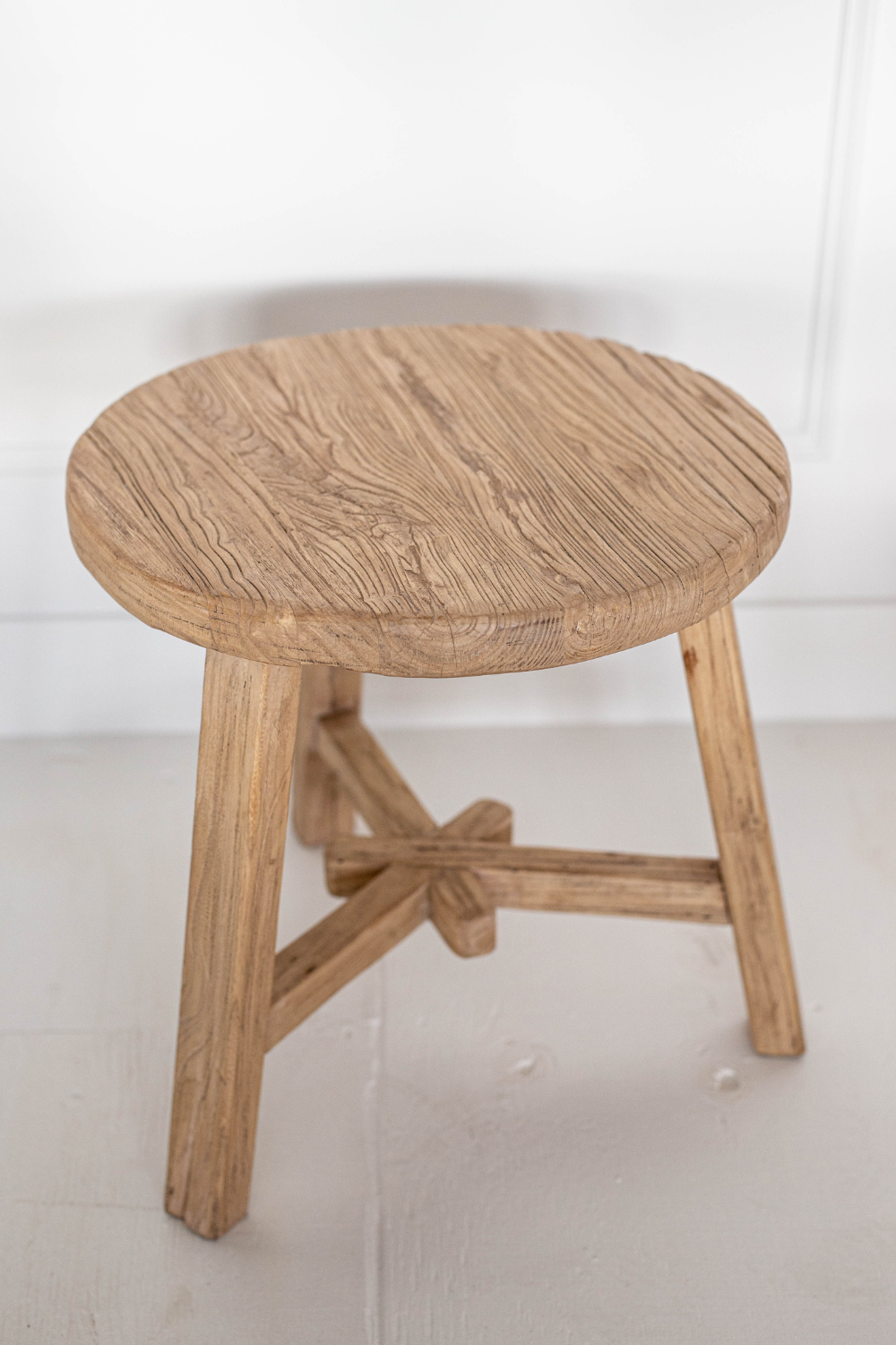 Round Elm Wood Coffee Side Table - Luxe B Co