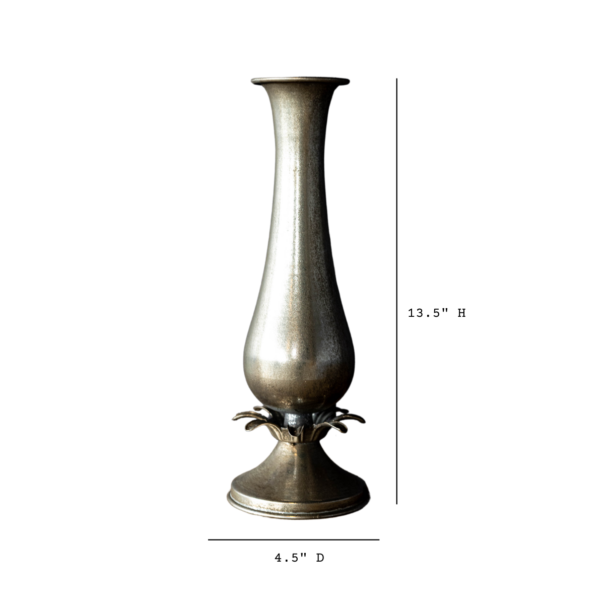 Antique Inspired Silver Vase | By Luxe B Co.