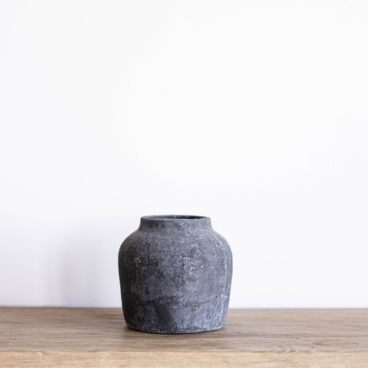 Antique Inspired Charcoal Ginger Vase By Luxe B Co.