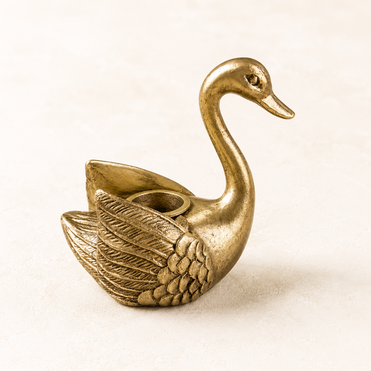 Antique Inspired Swan Tapered Candle Holder By Luxe B Co.