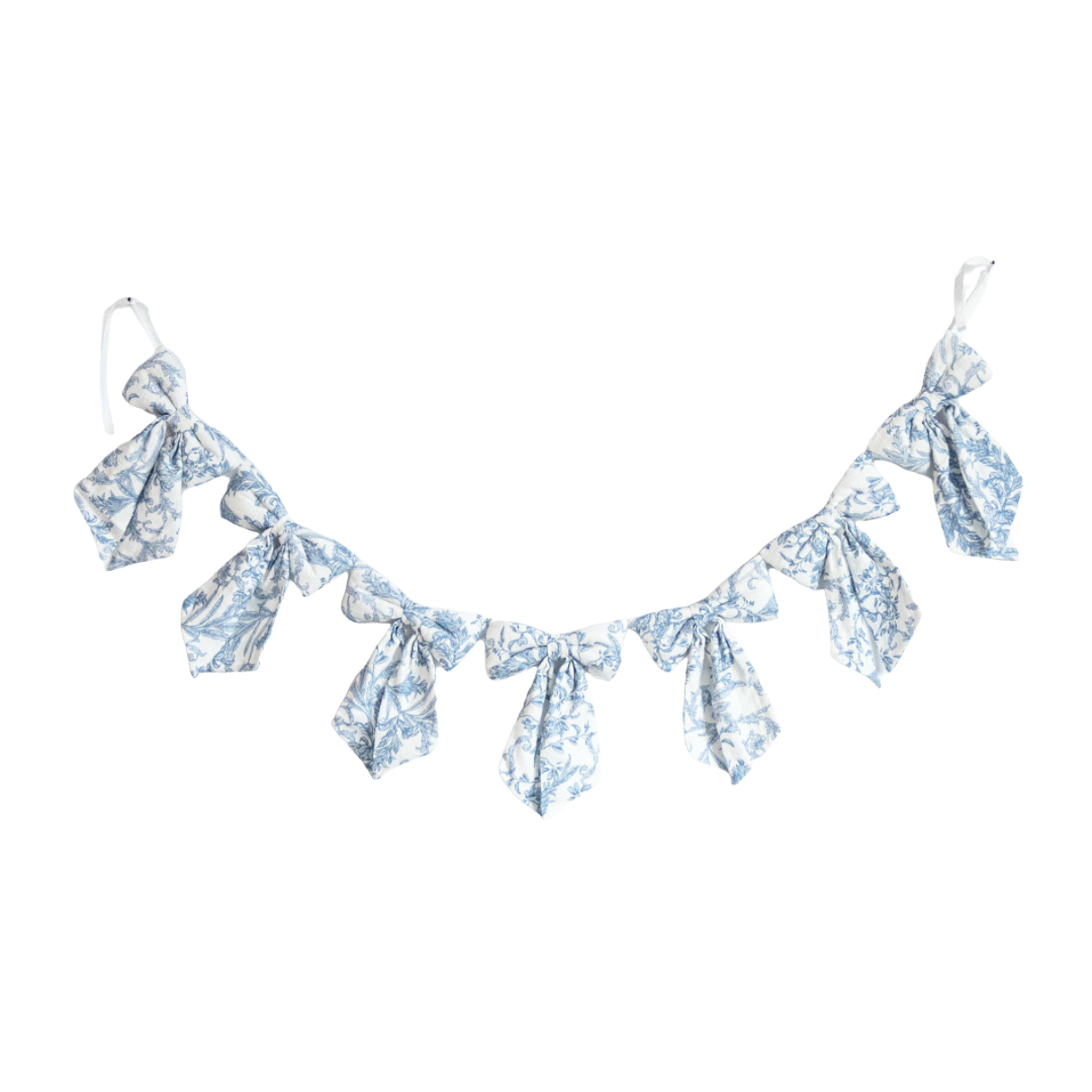 Baby Blue Toile Bow Garland | By Luxe B Co.