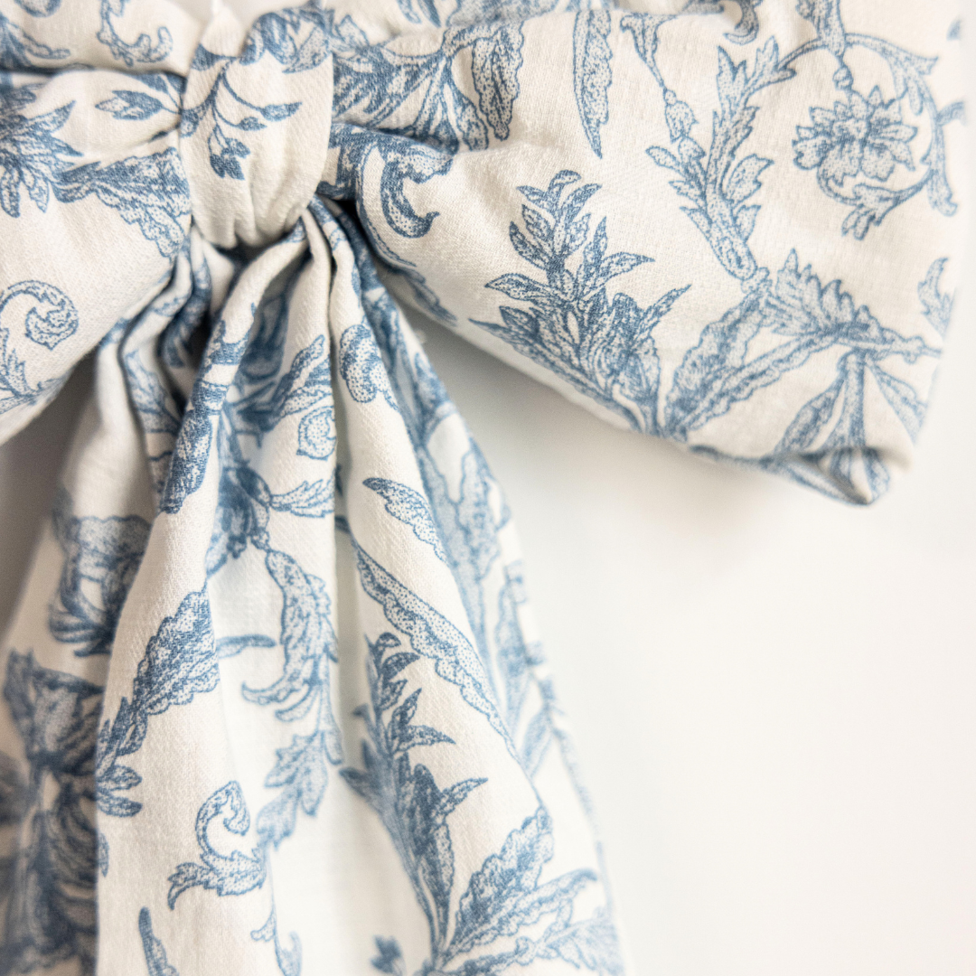 Baby Blue Toile Bow Garland | By Luxe B Co.