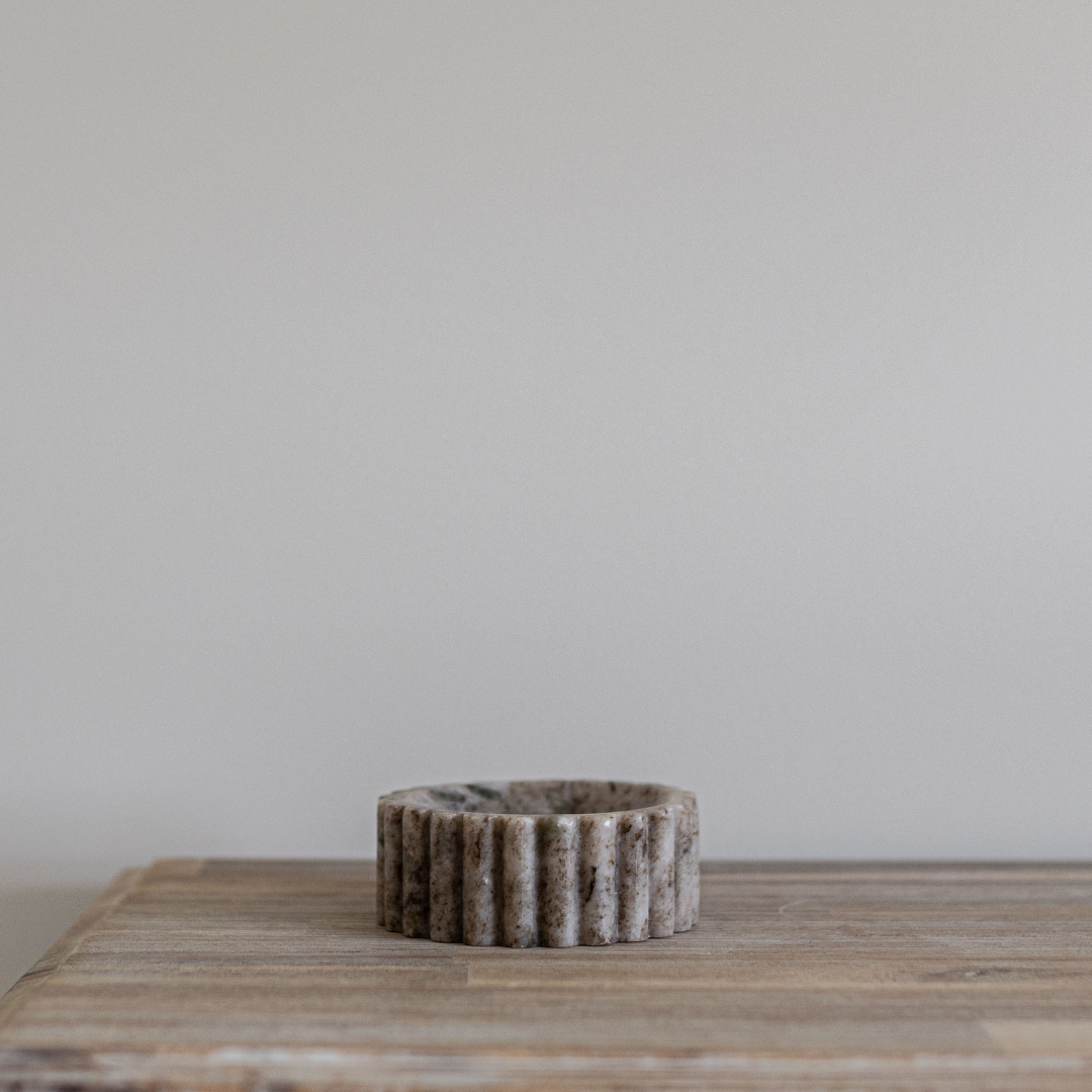 Beige Marble Fluted Soap Dish | By Luxe B Co.