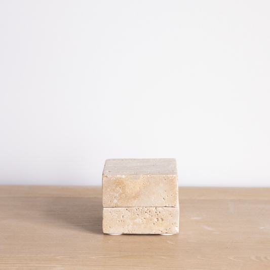 Beige Travertine Square Box By Luxe B Co.