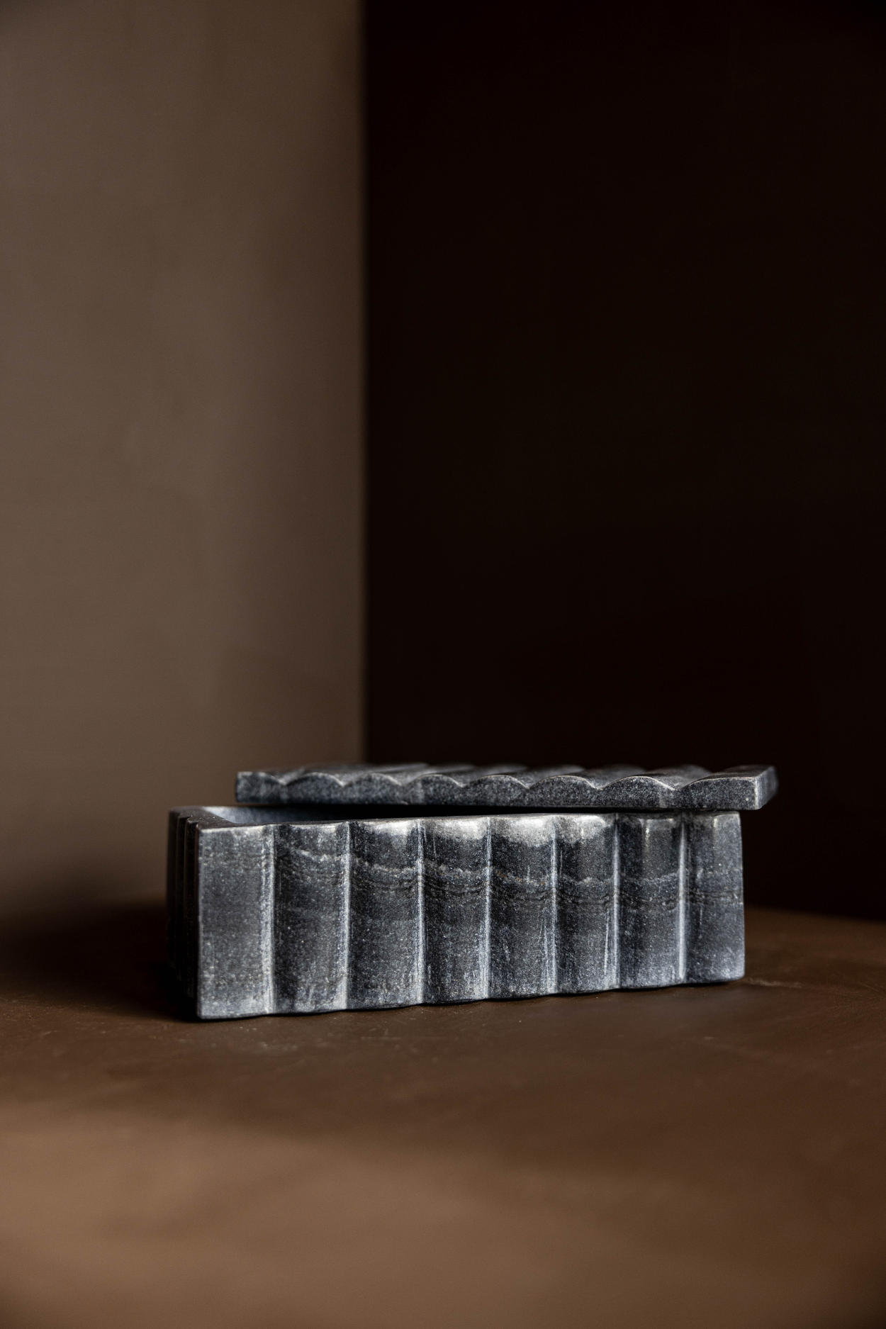 Black Marble Fluted Box - Luxe B Co