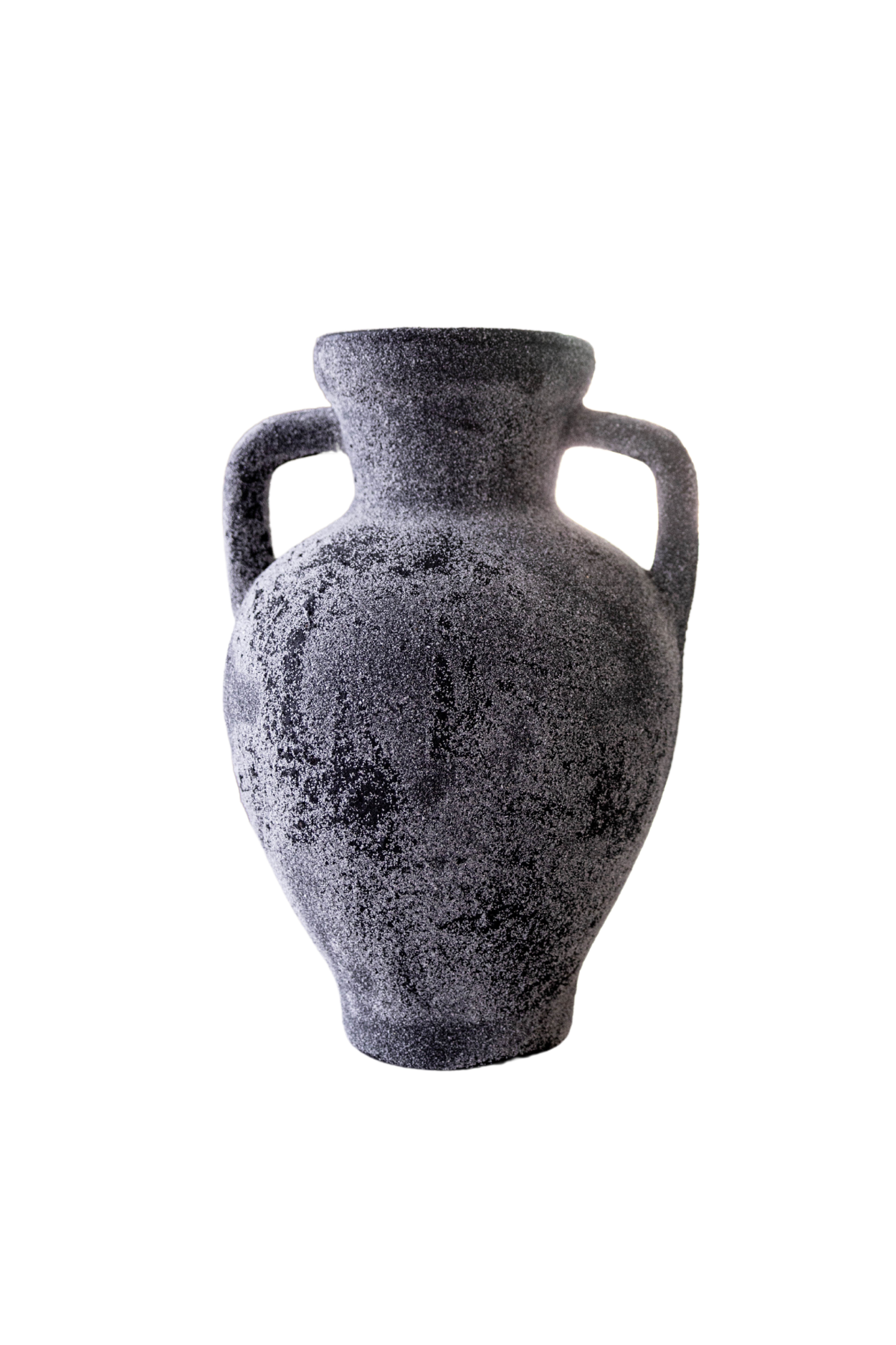 Lesbos Black Urn Vase With Handle Large | By Luxe B Co.