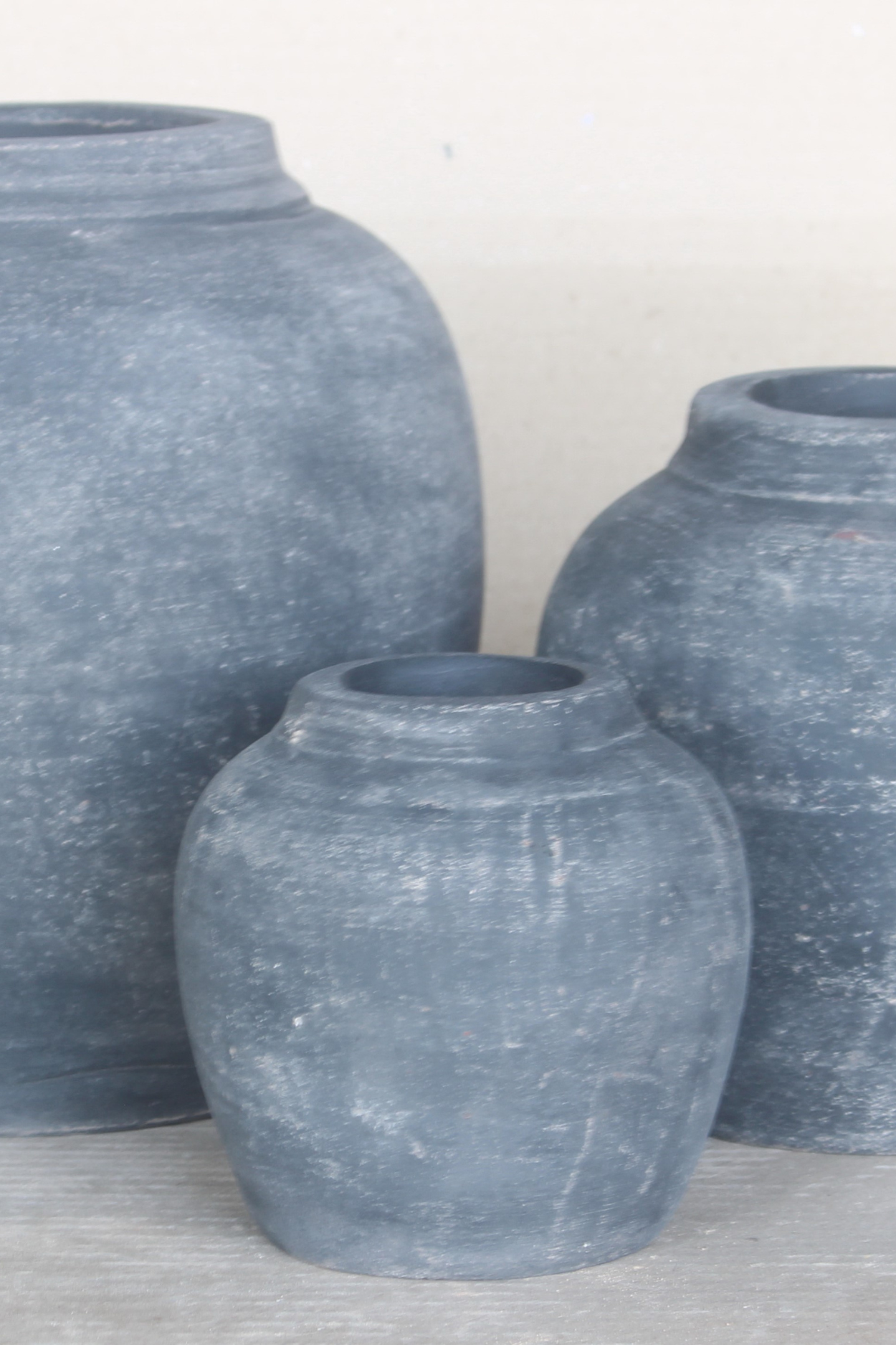 Leon Black Wash Round Vase Small | By Luxe B Co.