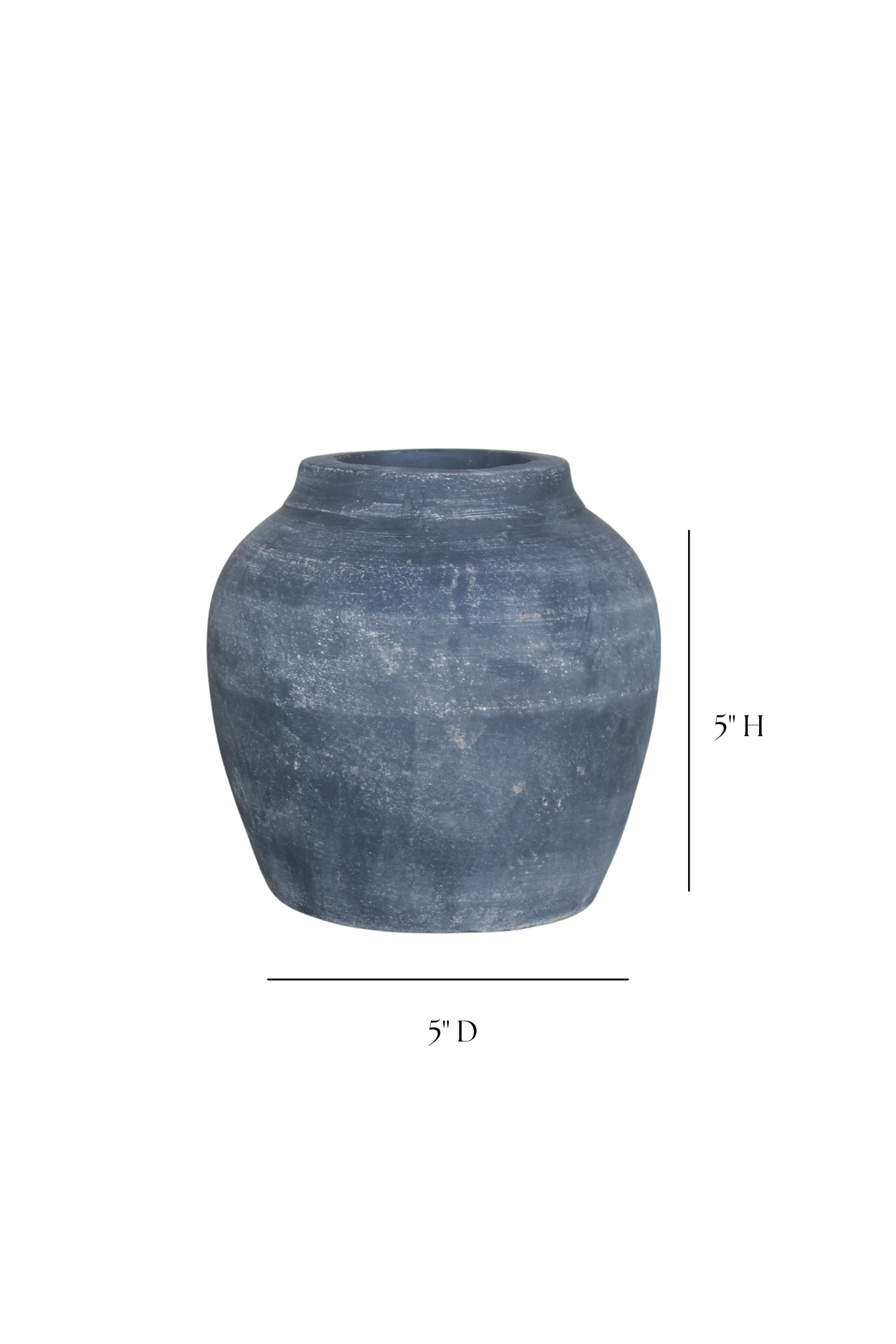 Leon Black Wash Round Vase Small | By Luxe B Co.