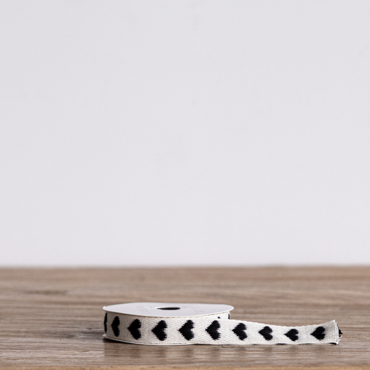 Black Hearts Woven Ribbon | By Luxe B Co.