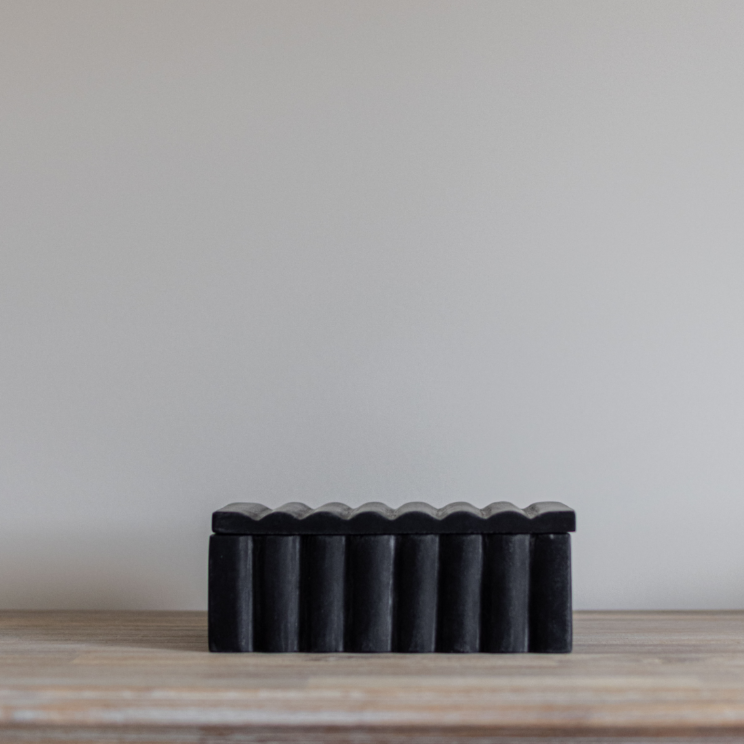 Black Marble Fluted Box | By Luxe B Co.