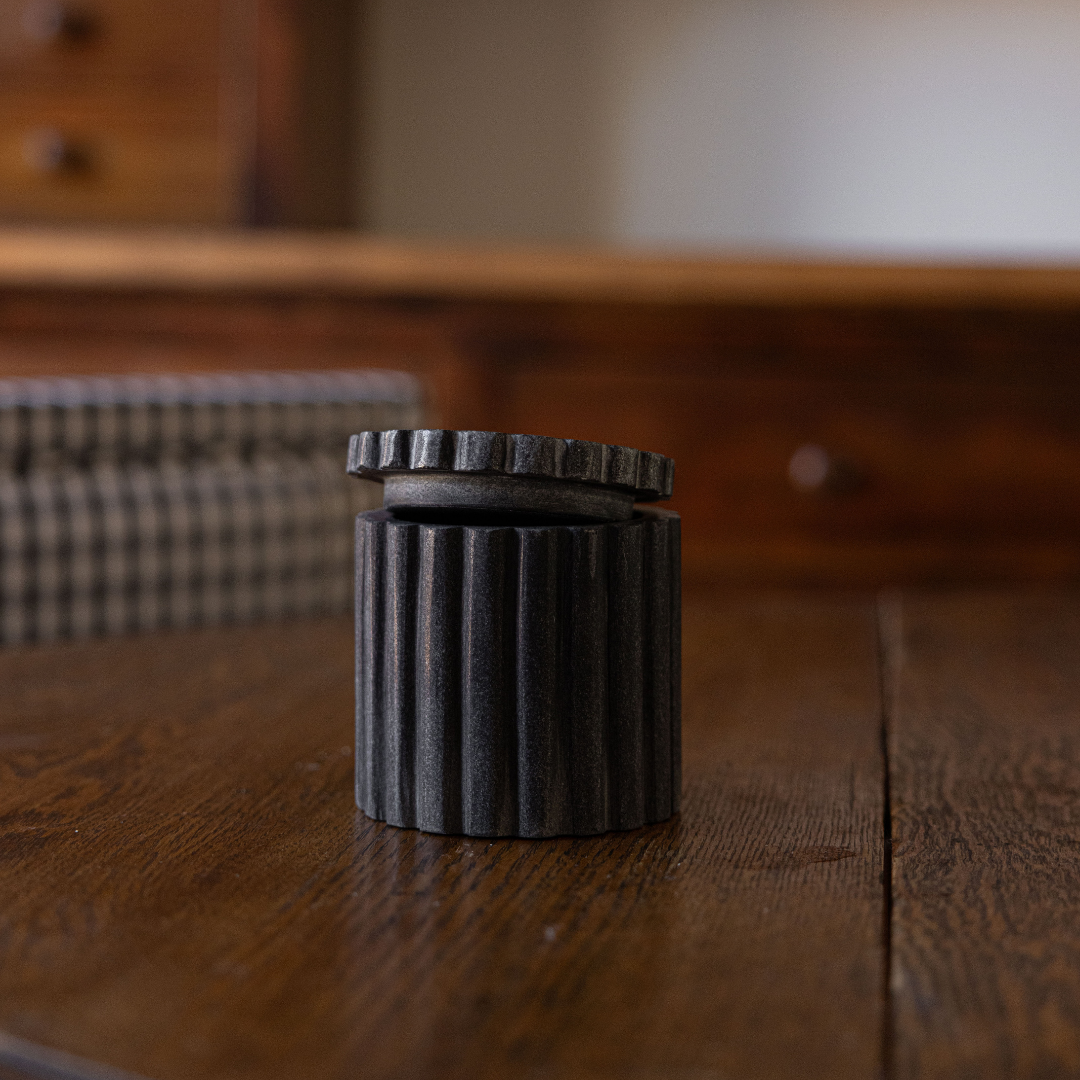 Black Marble Fluted Jar | By Luxe B Co.