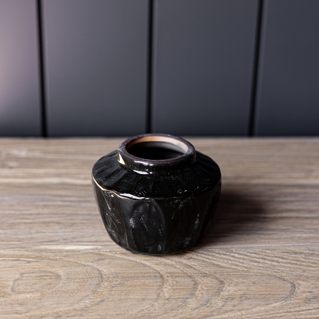 Black Small Ceramic Vase | By Luxe B Co.