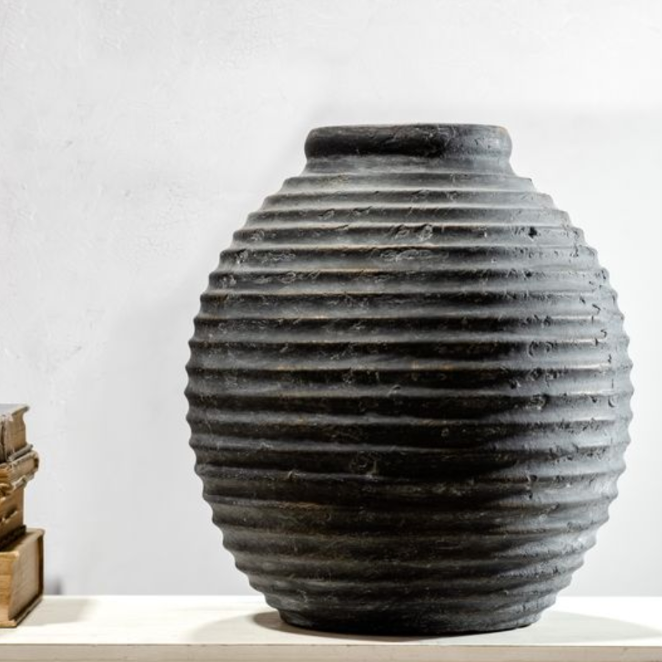 Black Terracotta Line Vase | By Luxe B Co.