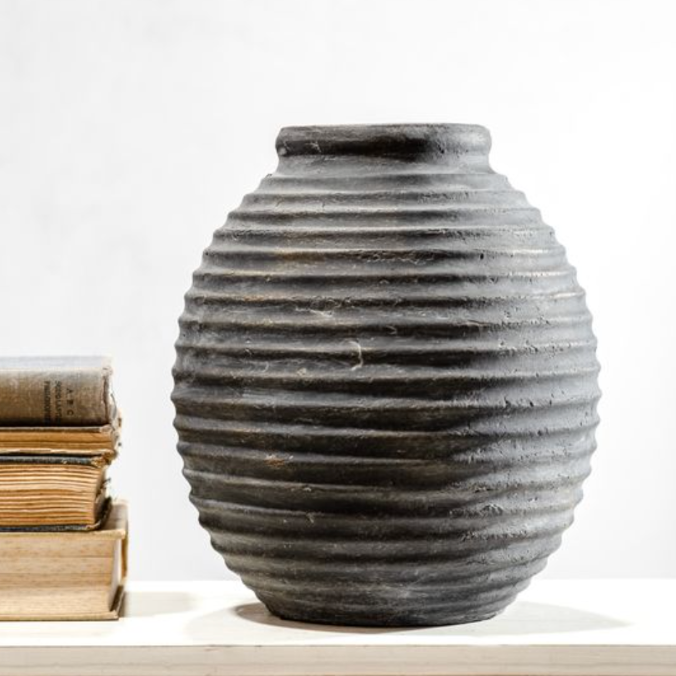Black Terracotta Line Vase | By Luxe B Co.