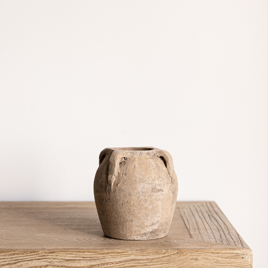 Blanc Beige Wash Vase With Handles | By Luxe B Co.
