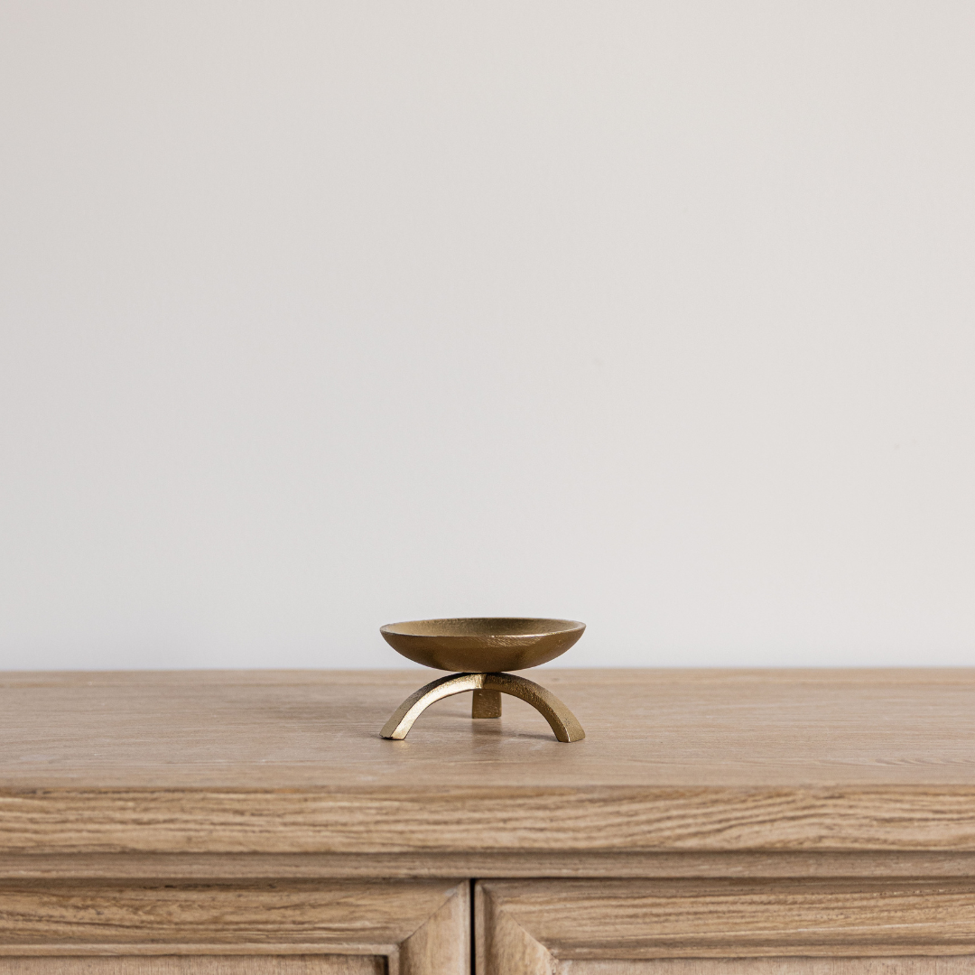Brass Tripod Pillar Candle Holder | By Luxe B Co.