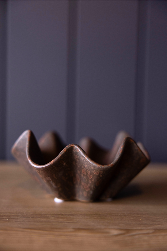 Brown Ceramic Scalloped Dish - Luxe B Co