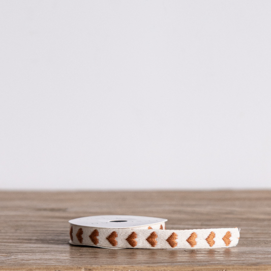 Brown Hearts Woven Ribbon | By Luxe B Co.