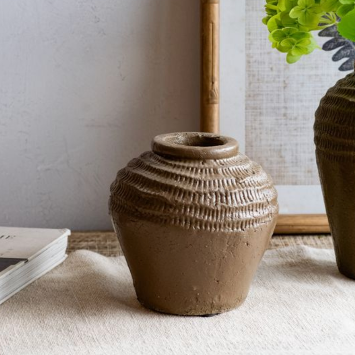 Brown Textured Ceramic Vase | By Luxe B Co.