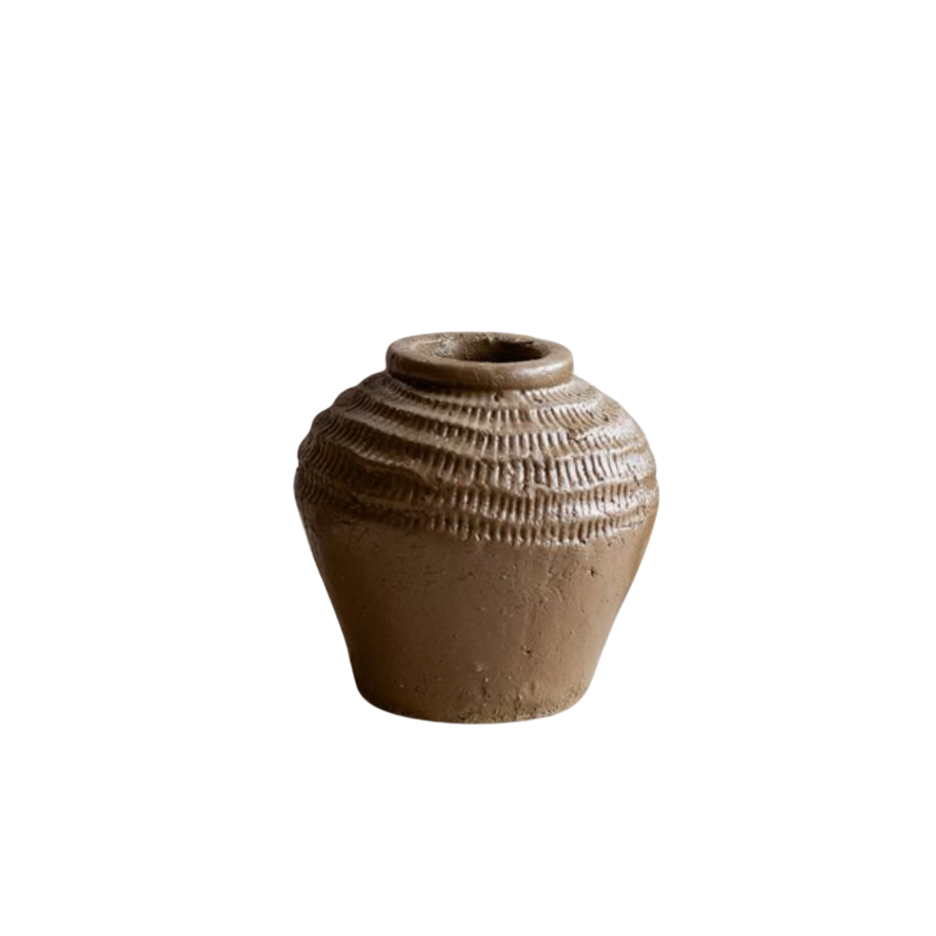 Brown Textured Ceramic Vase | By Luxe B Co.