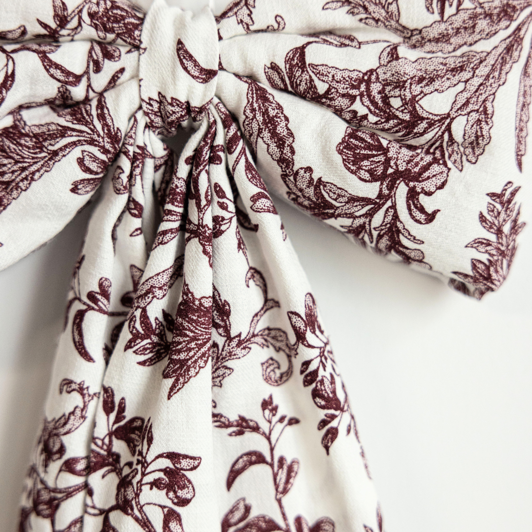 Burgundy Toile Bow Garland | By Luxe B Co.
