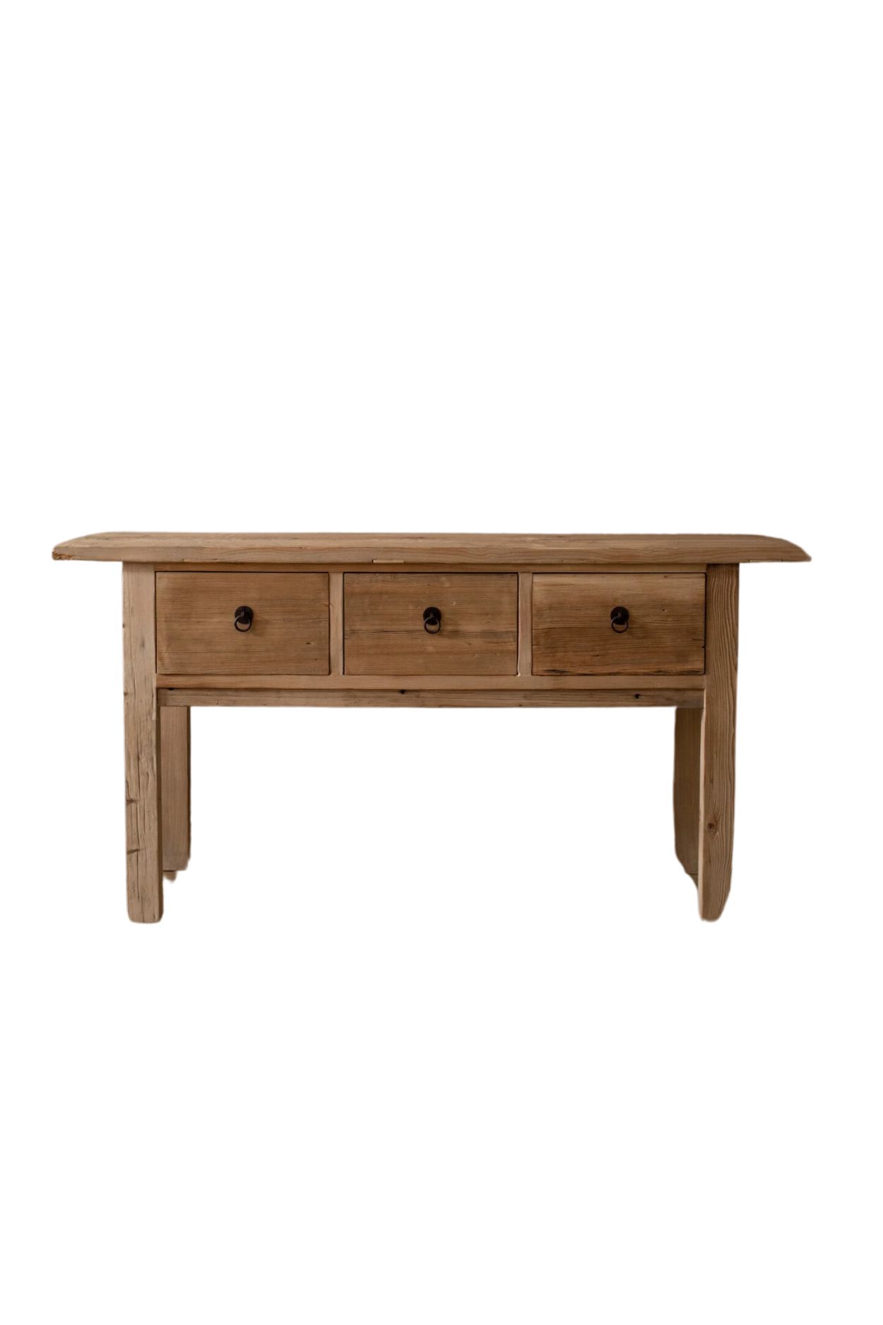 Caramel Three Drawer Elm Wood Console Table By Luxe B Co