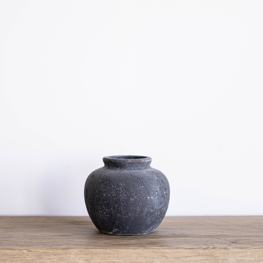 Charcoal Terracotta Vase By Luxe B Co.