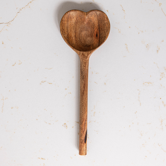 Heart Shaped Mango Wood Spoon - Luxe B Co