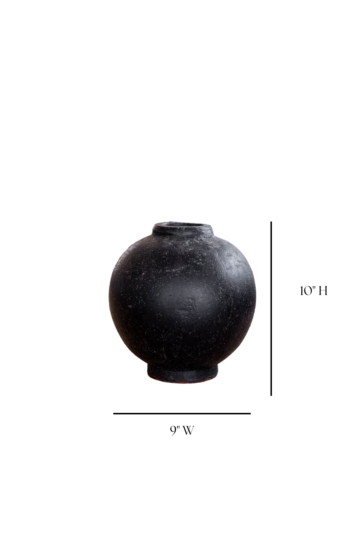 Chios Black Round Vase Pot Medium | By Luxe B Co.