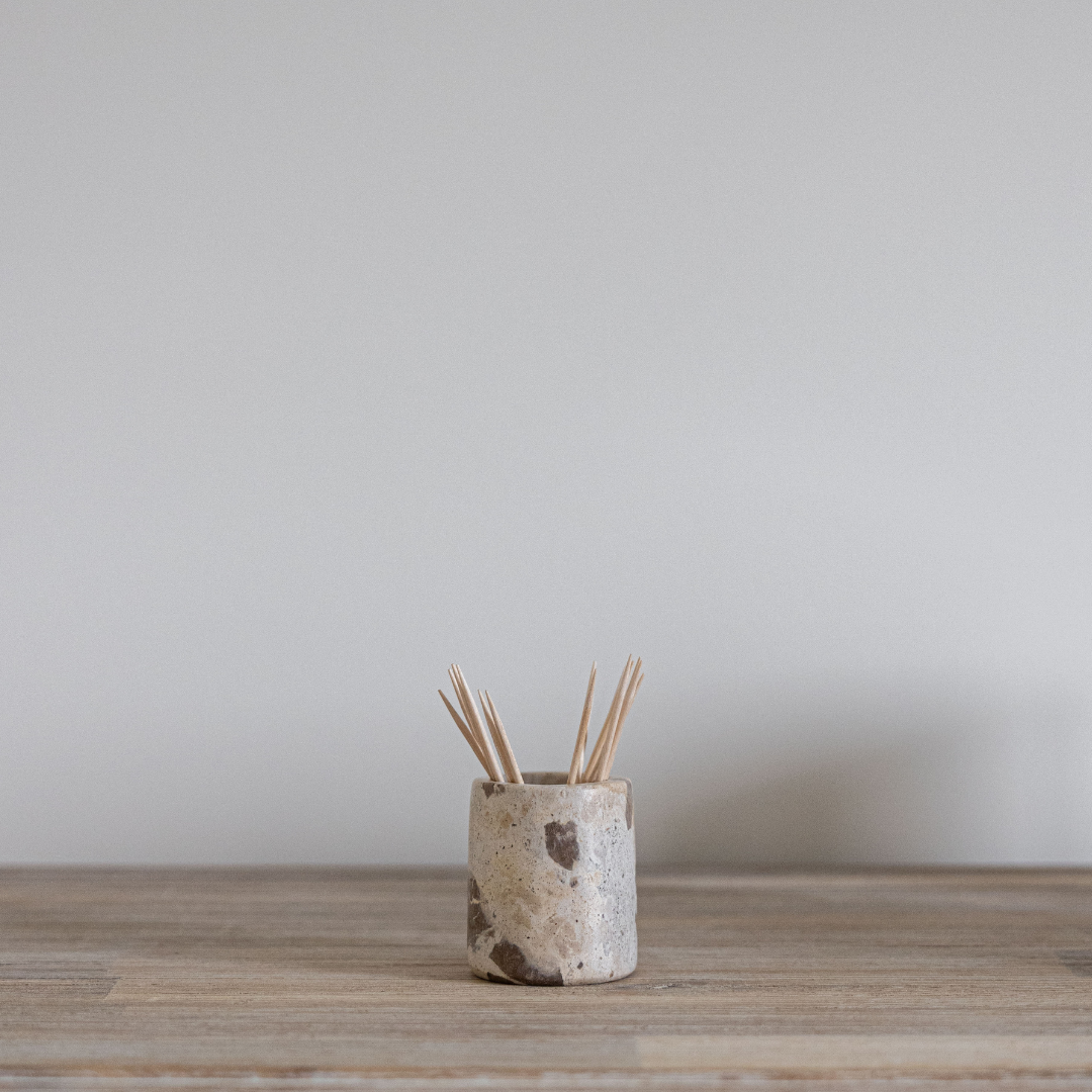 Chocolate Marble Toothpick Holder | By Luxe B Co.